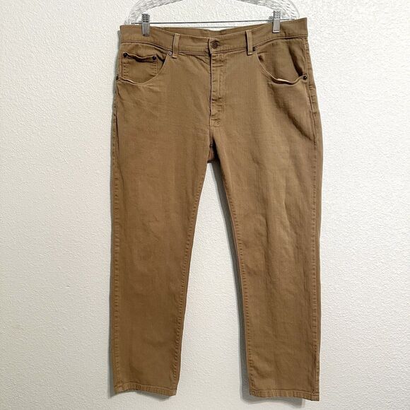 Mott & Bow Jeans Mens 38x30 Slim Merc Green Denim Straight Leg Stretch Casual - Picture 1 of 16